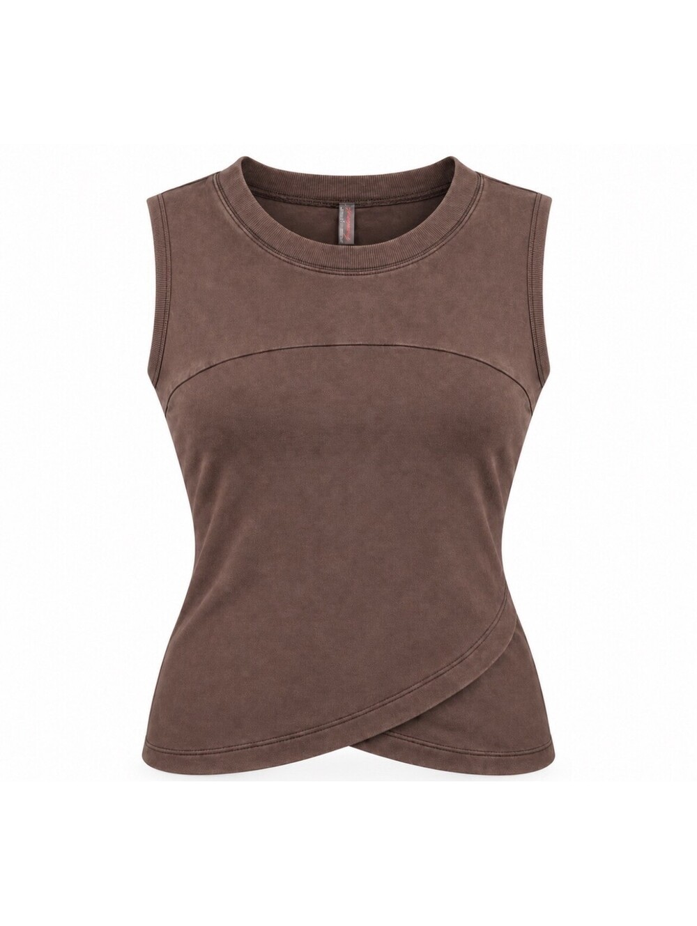 Free Movement Distressed Brown Tulip Hem Top Womenโs Small Boho Casual New